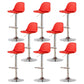 Living Room Nordic Liftable Barstool Leather Bar Stool with Silver Base Red 8 Piece Set Clearhalo 'Bar Furniture' 'Bar Stools' 'bar_stools' 'furn' 'furn_bar_stools' 'Furniture' 'Kitchen & Dining Furniture' 5319995