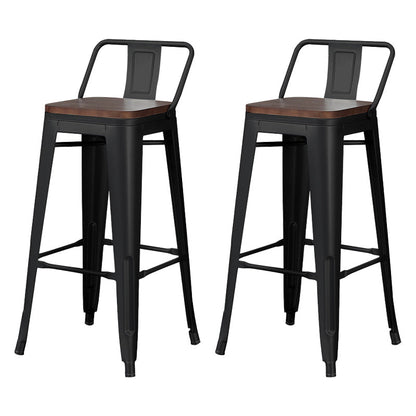 Industriële houttop Barstool Iron 4 Legs Bar Stool voor coffeeshop