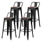 Industriële houttop Barstool Iron 4 Legs Bar Stool voor coffeeshop