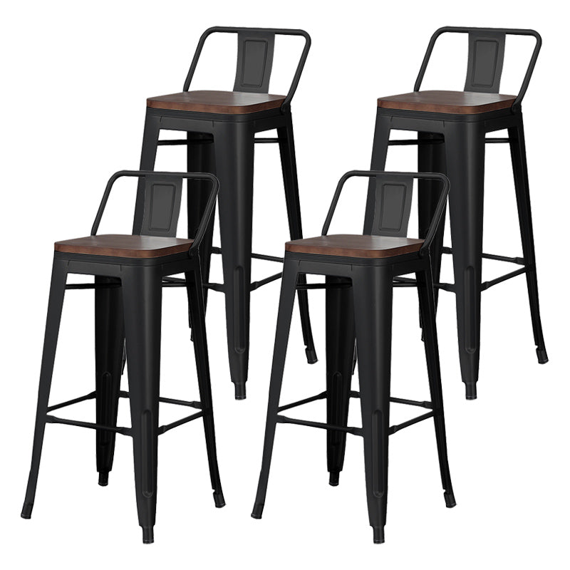 Industriële houttop Barstool Iron 4 Legs Bar Stool voor coffeeshop