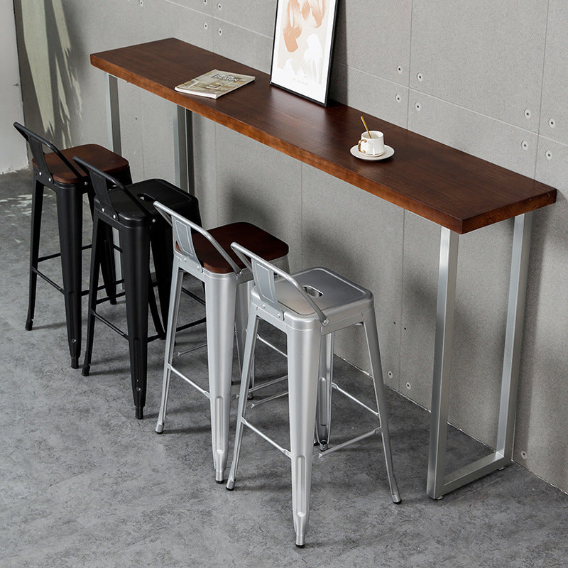 Industriële houttop Barstool Iron 4 Legs Bar Stool voor coffeeshop