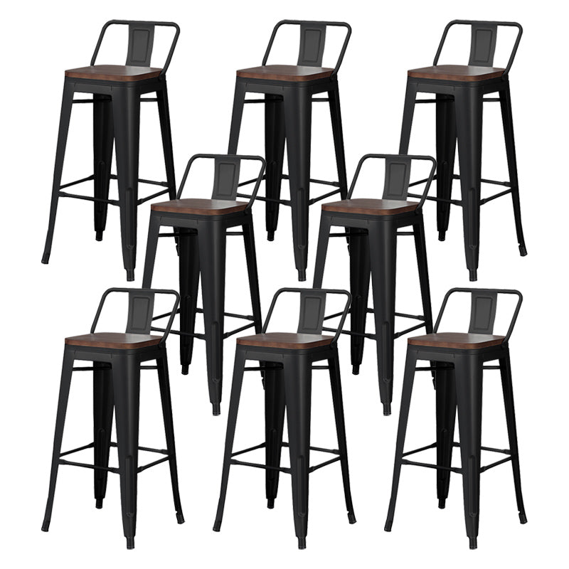 Industriële houttop Barstool Iron 4 Legs Bar Stool voor coffeeshop