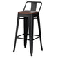 Industriële houttop Barstool Iron 4 Legs Bar Stool voor coffeeshop