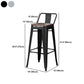Industriële houttop Barstool Iron 4 Legs Bar Stool voor coffeeshop