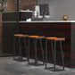 Taburete de bar con pedestal de trineo de hierro, taburete de madera industrial para interiores