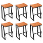 Taburete de bar con pedestal de trineo de hierro, taburete de madera industrial para interiores