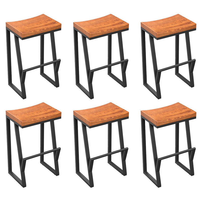 Taburete de bar con pedestal de trineo de hierro, taburete de madera industrial para interiores