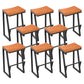 Taburete de bar con pedestal de trineo de hierro, taburete de madera industrial para interiores