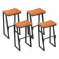 Taburete de bar con pedestal de trineo de hierro, taburete de madera industrial para interiores