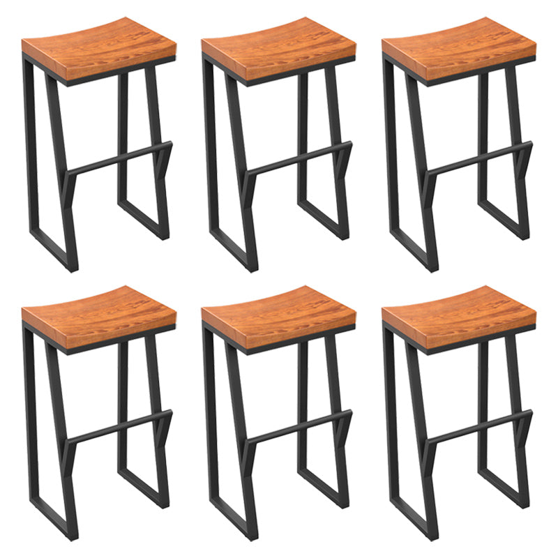 Taburete de bar con pedestal de trineo de hierro, taburete de madera industrial para interiores