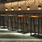 Taburete de bar con pedestal de trineo de hierro, taburete de madera industrial para interiores