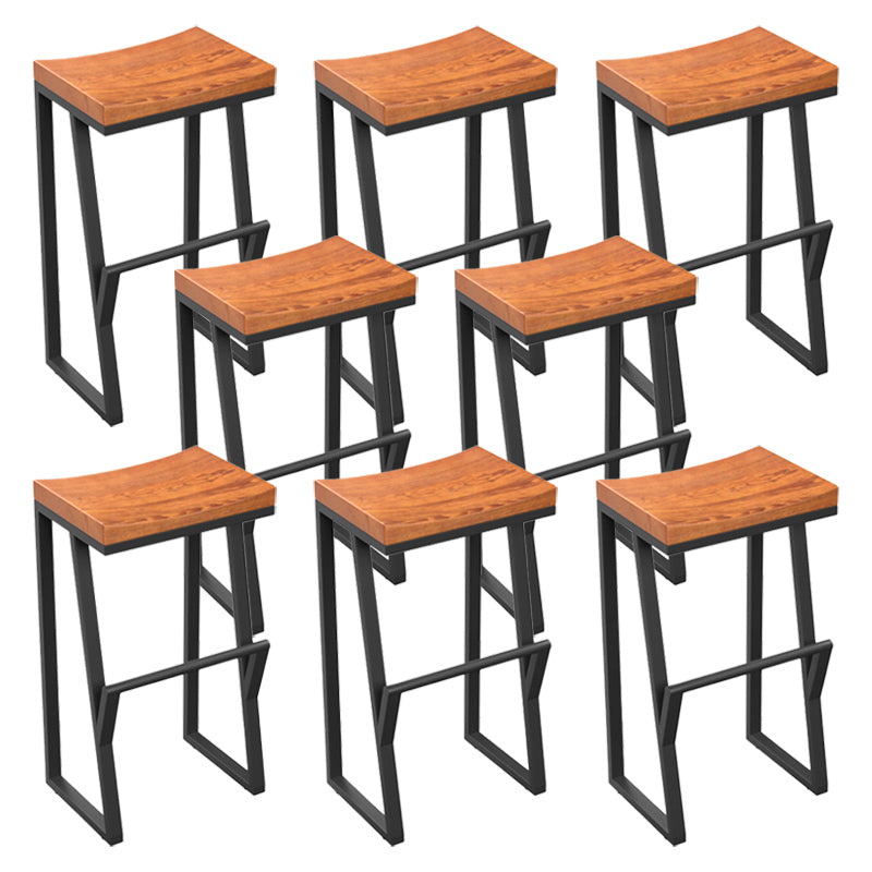 Taburete de bar con pedestal de trineo de hierro, taburete de madera industrial para interiores