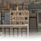 Taburete de bar con pedestal de trineo de hierro, taburete de madera industrial para interiores