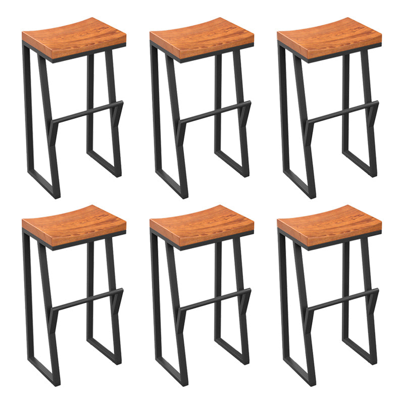 Taburete de bar con pedestal de trineo de hierro, taburete de madera industrial para interiores