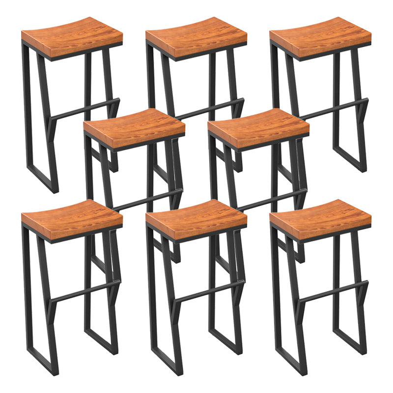 Taburete de bar con pedestal de trineo de hierro, taburete de madera industrial para interiores