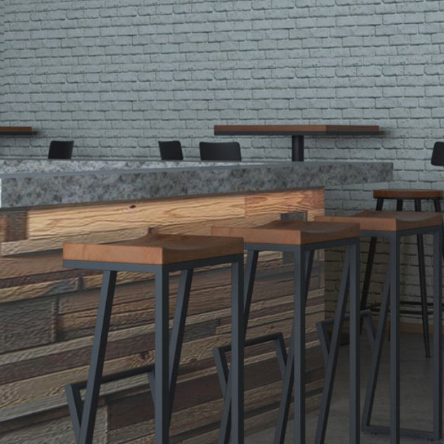 Taburete de bar con pedestal de trineo de hierro, taburete de madera industrial para interiores