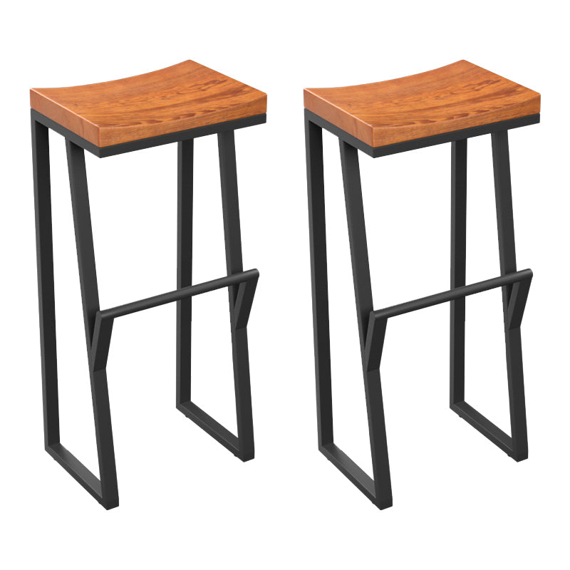 Taburete de bar con pedestal de trineo de hierro, taburete de madera industrial para interiores