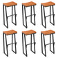 Taburete de bar con pedestal de trineo de hierro, taburete de madera industrial para interiores