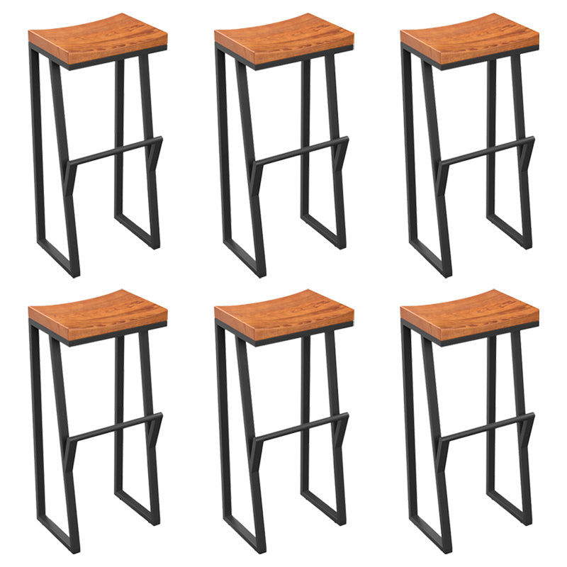 Taburete de bar con pedestal de trineo de hierro, taburete de madera industrial para interiores
