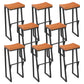 Taburete de bar con pedestal de trineo de hierro, taburete de madera industrial para interiores