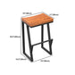 Taburete de bar con pedestal de trineo de hierro, taburete de madera industrial para interiores