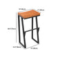 Taburete de bar con pedestal de trineo de hierro, taburete de madera industrial para interiores