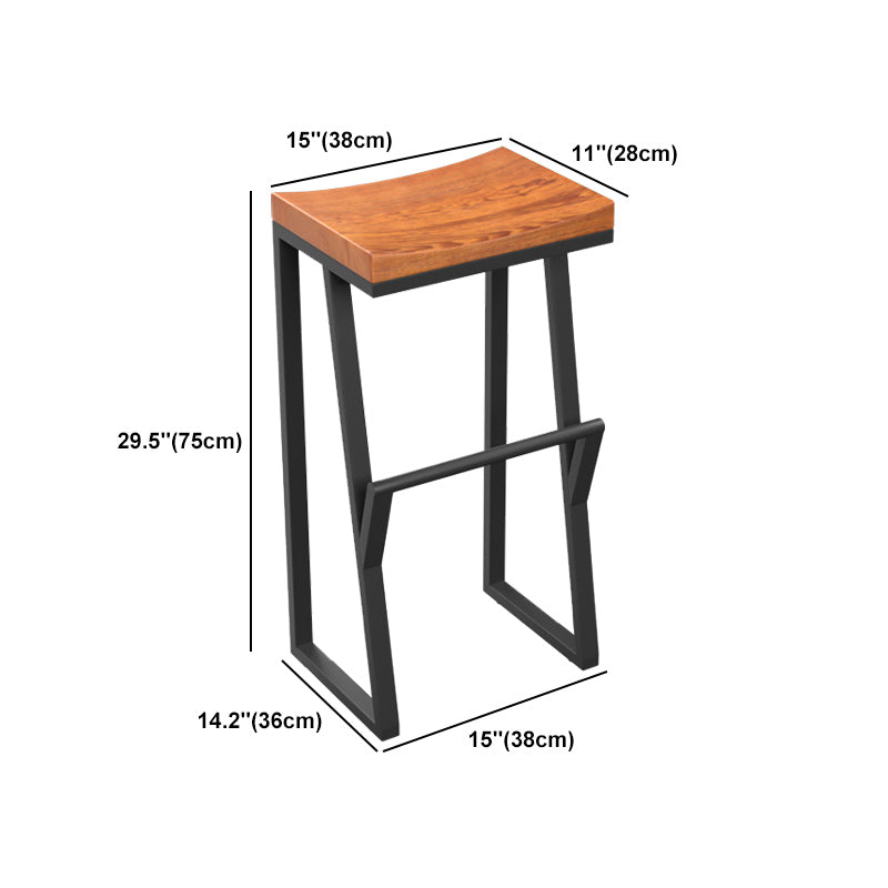 Taburete de bar con pedestal de trineo de hierro, taburete de madera industrial para interiores