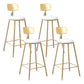 Coffee Shop taburete de bar de asiento circular moderno con base de oro