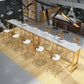 Coffee Shop taburete de bar de asiento circular moderno con base de oro