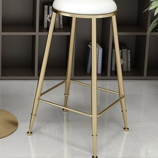 Coffee Shop taburete de bar de asiento circular moderno con base de oro