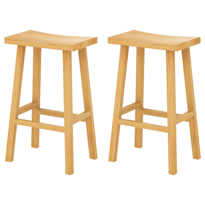 Coffee Shop Simple Wood Barstool Indoor Wood 4 Legs Bar Stool with Pedal Wood 2 Piece Set Clearhalo 'Bar Furniture' 'Bar Stools' 'bar_stools' 'furn' 'furn_bar_stools' 'Furniture' 'Kitchen & Dining Furniture' 5320065