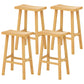 Coffee Shop Simple Wood Barstool Indoor Wood 4 Legs Bar Stool with Pedal Wood 4 Piece Set Clearhalo 'Bar Furniture' 'Bar Stools' 'bar_stools' 'furn' 'furn_bar_stools' 'Furniture' 'Kitchen & Dining Furniture' 5320066