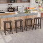 Coffee Shop Simple Wood Barstool Indoor Wood 4 Legs Bar Stool with Pedal Clearhalo 'Bar Furniture' 'Bar Stools' 'bar_stools' 'furn' 'furn_bar_stools' 'Furniture' 'Kitchen & Dining Furniture' 5320070