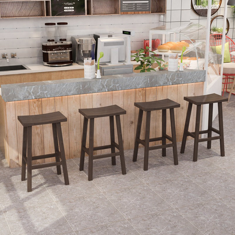 Coffee Shop Simple Wood Barstool Indoor Wood 4 Legs Bar Stool with Pedal Clearhalo 'Bar Furniture' 'Bar Stools' 'bar_stools' 'furn' 'furn_bar_stools' 'Furniture' 'Kitchen & Dining Furniture' 5320070