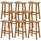 Coffee Shop Simple Wood Barstool Indoor Wood 4 Legs Bar Stool with Pedal Cherry Wood 8 Piece Set Clearhalo 'Bar Furniture' 'Bar Stools' 'bar_stools' 'furn' 'furn_bar_stools' 'Furniture' 'Kitchen & Dining Furniture' 5320078