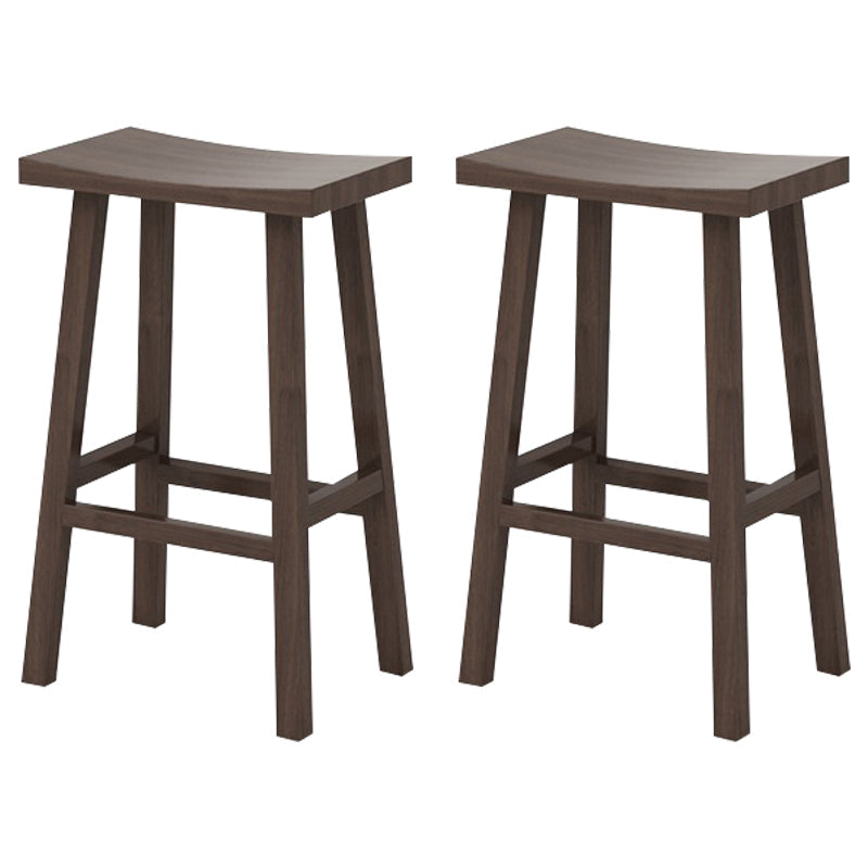 Coffee Shop Simple Wood Barstool Indoor Wood 4 Legs Bar Stool with Pedal Walnut 2 Piece Set Clearhalo 'Bar Furniture' 'Bar Stools' 'bar_stools' 'furn' 'furn_bar_stools' 'Furniture' 'Kitchen & Dining Furniture' 5320080