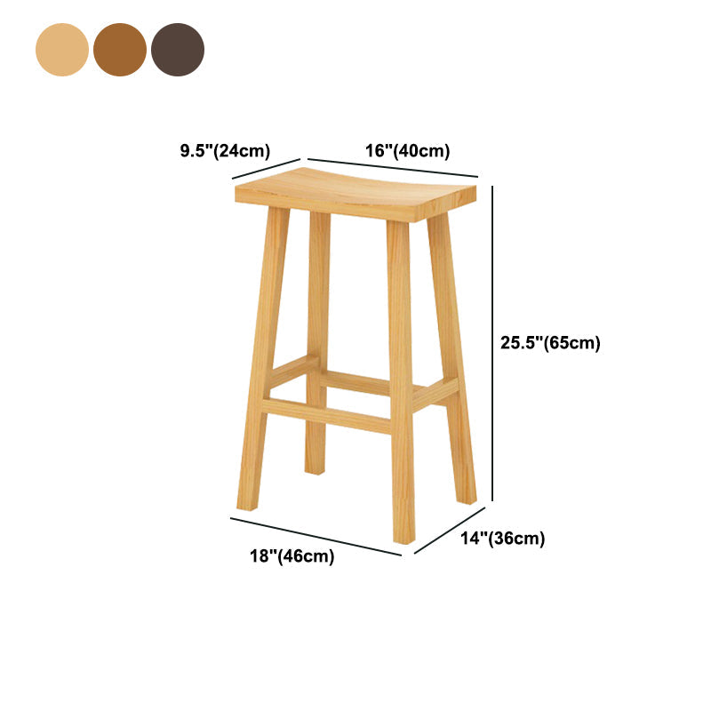Coffee Shop Simple Wood Barstool Indoor Wood 4 Legs Bar Stool with Pedal Clearhalo 'Bar Furniture' 'Bar Stools' 'bar_stools' 'furn' 'furn_bar_stools' 'Furniture' 'Kitchen & Dining Furniture' 5320087