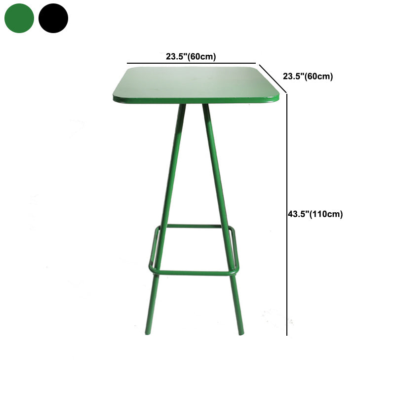 Table de table à barres carrés industrielles 1/2 pièces table de pub avec piédestal en fer