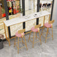 1/2/4 Piece Glam Matte Finish Pub Dining Set Sintered Stone Bar Table Set 4 Pieces: Table, 3 Pink Chairs Clearhalo 'Bar Furniture' 'furn' 'furn_home_bar_bar_sets' 'Furniture' 'Home Bars & Bar Sets' 'home_bar_bar_sets' 'Kitchen & Dining Furniture' 5320102