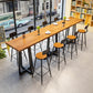 Industrial 1/9 Pieces Bar Table Set Rectangle Pine Wood Counter Table with High Stools Clearhalo 'Bar Furniture' 'furn' 'furn_home_bar_bar_sets' 'Furniture' 'Home Bars & Bar Sets' 'home_bar_bar_sets' 'Kitchen & Dining Furniture' 5320129