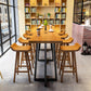 Industrial 1/9 Pieces Bar Table Set Rectangle Pine Wood Counter Table with High Stools Clearhalo 'Bar Furniture' 'furn' 'furn_home_bar_bar_sets' 'Furniture' 'Home Bars & Bar Sets' 'home_bar_bar_sets' 'Kitchen & Dining Furniture' 5320140