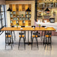 Industrial 1/9 Pieces Bar Table Set Rectangle Pine Wood Counter Table with High Stools Clearhalo 'Bar Furniture' 'furn' 'furn_home_bar_bar_sets' 'Furniture' 'Home Bars & Bar Sets' 'home_bar_bar_sets' 'Kitchen & Dining Furniture' 5320142