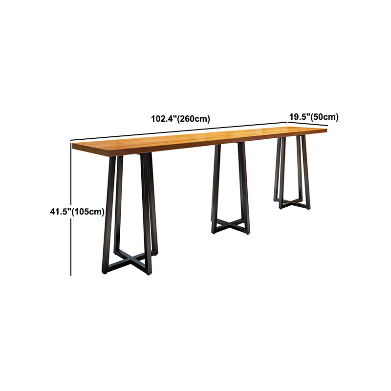 Industrial 1/9 Pieces Bar Table Set Rectangle Pine Wood Counter Table with High Stools Clearhalo 'Bar Furniture' 'furn' 'furn_home_bar_bar_sets' 'Furniture' 'Home Bars & Bar Sets' 'home_bar_bar_sets' 'Kitchen & Dining Furniture' 5320144