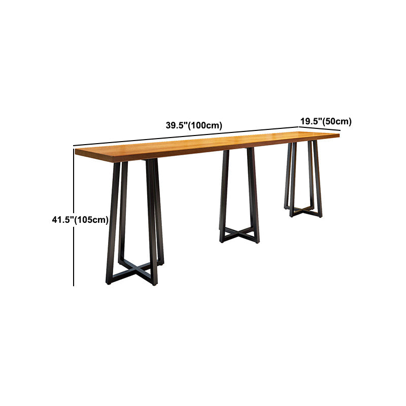 Industrial 1/9 Pieces Bar Table Set Rectangle Pine Wood Counter Table with High Stools Clearhalo 'Bar Furniture' 'furn' 'furn_home_bar_bar_sets' 'Furniture' 'Home Bars & Bar Sets' 'home_bar_bar_sets' 'Kitchen & Dining Furniture' 5320151