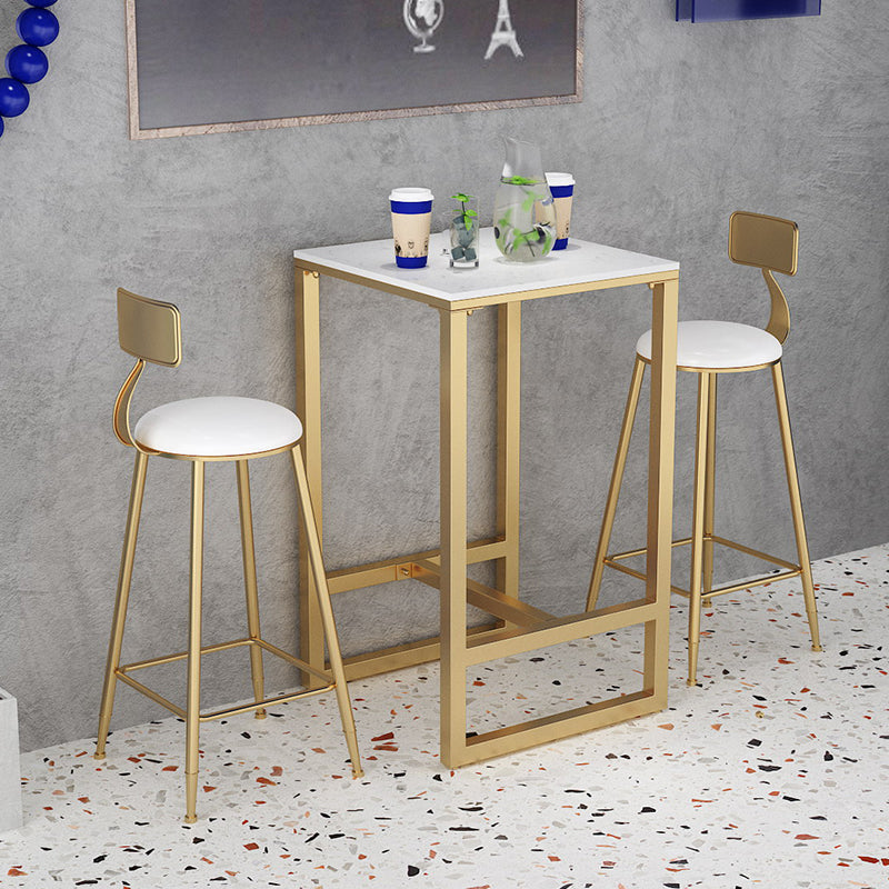 1/3/5 stuks glamour ijzeren staaf tafel set witte faux marmeren top bistro set met voetsteun