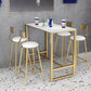 1/3/5 stuks glamour ijzeren staaf tafel set witte faux marmeren top bistro set met voetsteun