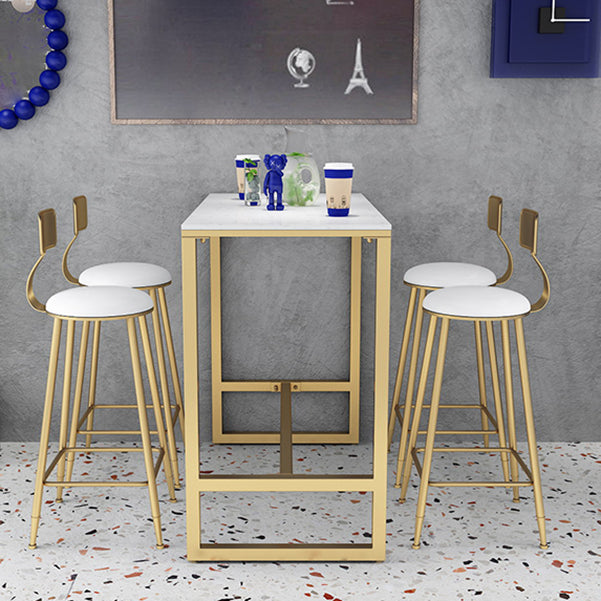 1/3/5 stuks glamour ijzeren staaf tafel set witte faux marmeren top bistro set met voetsteun
