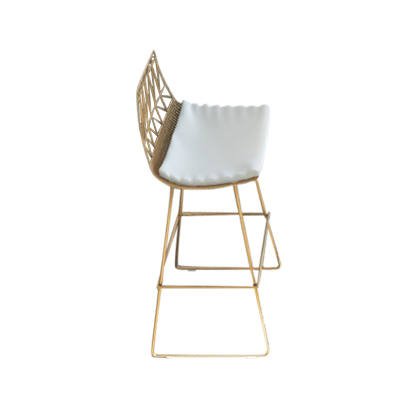 Glam 1/4/7 Pieces Bar Table Set Rectangle Stone Counter Table with High Stools White 30"H Stool (Single) Clearhalo 'Bar Furniture' 'furn' 'furn_home_bar_bar_sets' 'Furniture' 'Home Bars & Bar Sets' 'home_bar_bar_sets' 'Kitchen & Dining Furniture' 5320203