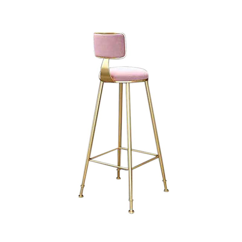 Glam 1/4/7 Pieces Bar Table Set Rectangle Stone Counter Table with High Stools Pink 30"H Stool (Single) Clearhalo 'Bar Furniture' 'furn' 'furn_home_bar_bar_sets' 'Furniture' 'Home Bars & Bar Sets' 'home_bar_bar_sets' 'Kitchen & Dining Furniture' 5320205