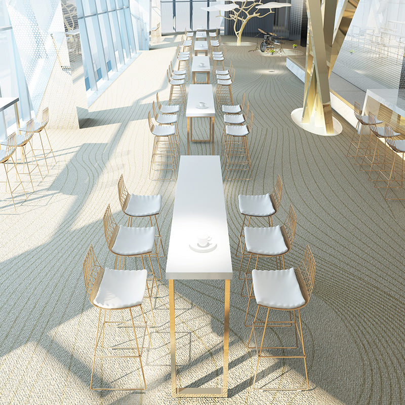 Glam 1/4/7 Pieces Bar Table Set Rectangle Stone Counter Table with High Stools Clearhalo 'Bar Furniture' 'furn' 'furn_home_bar_bar_sets' 'Furniture' 'Home Bars & Bar Sets' 'home_bar_bar_sets' 'Kitchen & Dining Furniture' 5320206